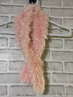 4/$20 Plush Eyelash Knit Scarf in Soft Pink, 38”
